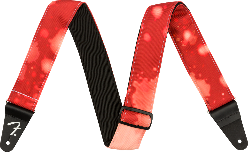 Fender Tie Dye Acid Wash Strap, Red, 2" no