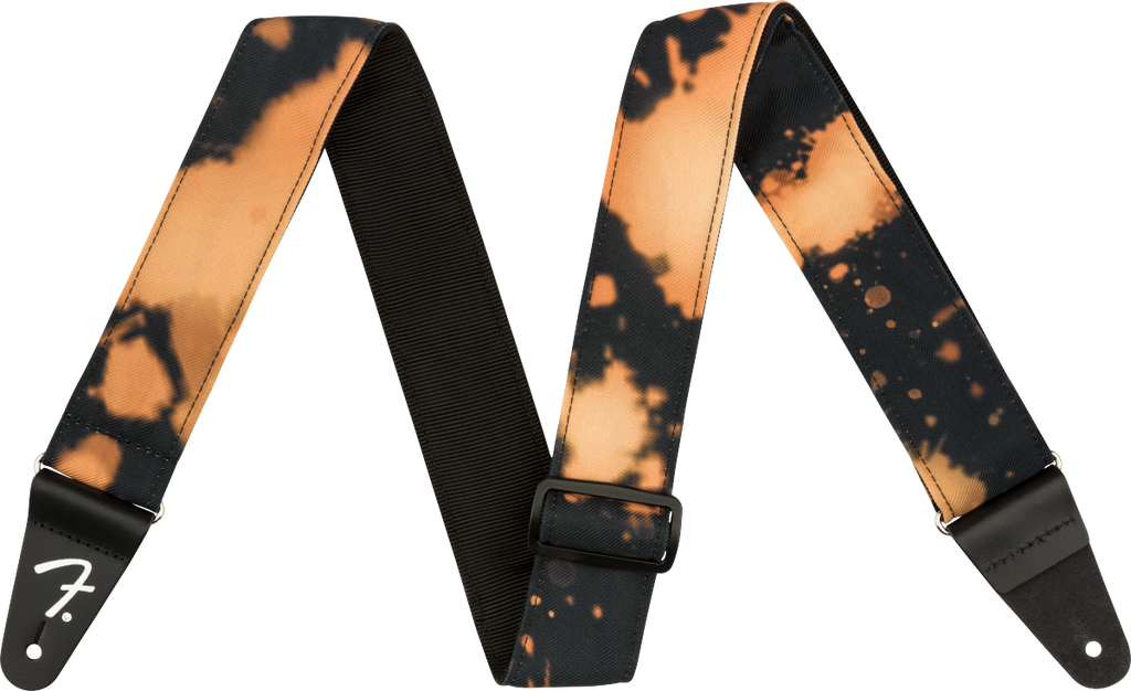 Fender Tie Dye Acid Wash Strap, Black, 2"