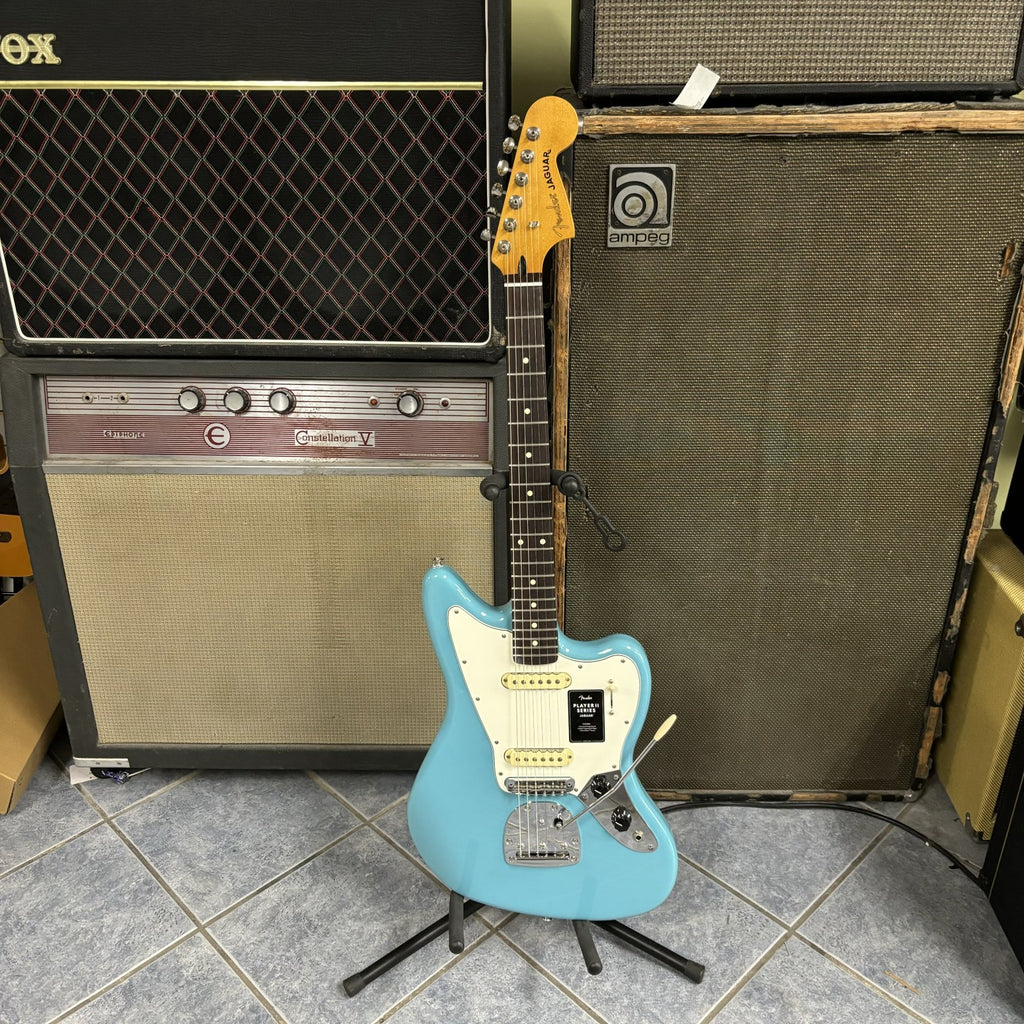 Used 2024 Fender Player II Jaguar, Rosewood Fingerboard, Aquatone Blue