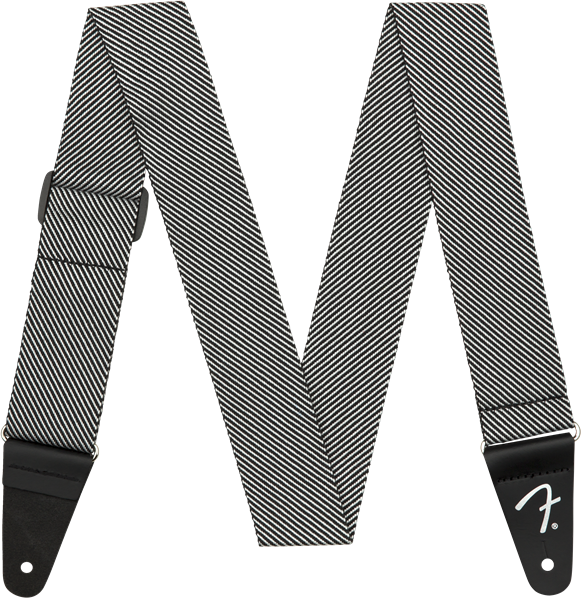 Modern Tweed Strap, White/Black 2"
