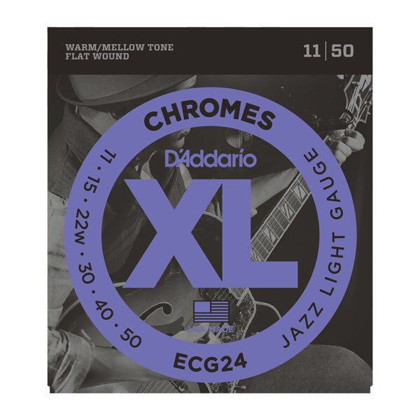 D'Addario XL Chromes Flat Wound Electric Guitar Strings