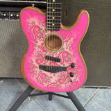 Used 2022Fender FSR American Acoustasonic Telecaster, Pink Paisley