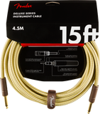 Fender Deluxe Series Instrument Cable, Straight/Straight, 15', Tweed