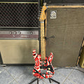 EVH Striped Series Frankenstein Frankie, Maple Fingerboard, Red with Black Stripes Relic