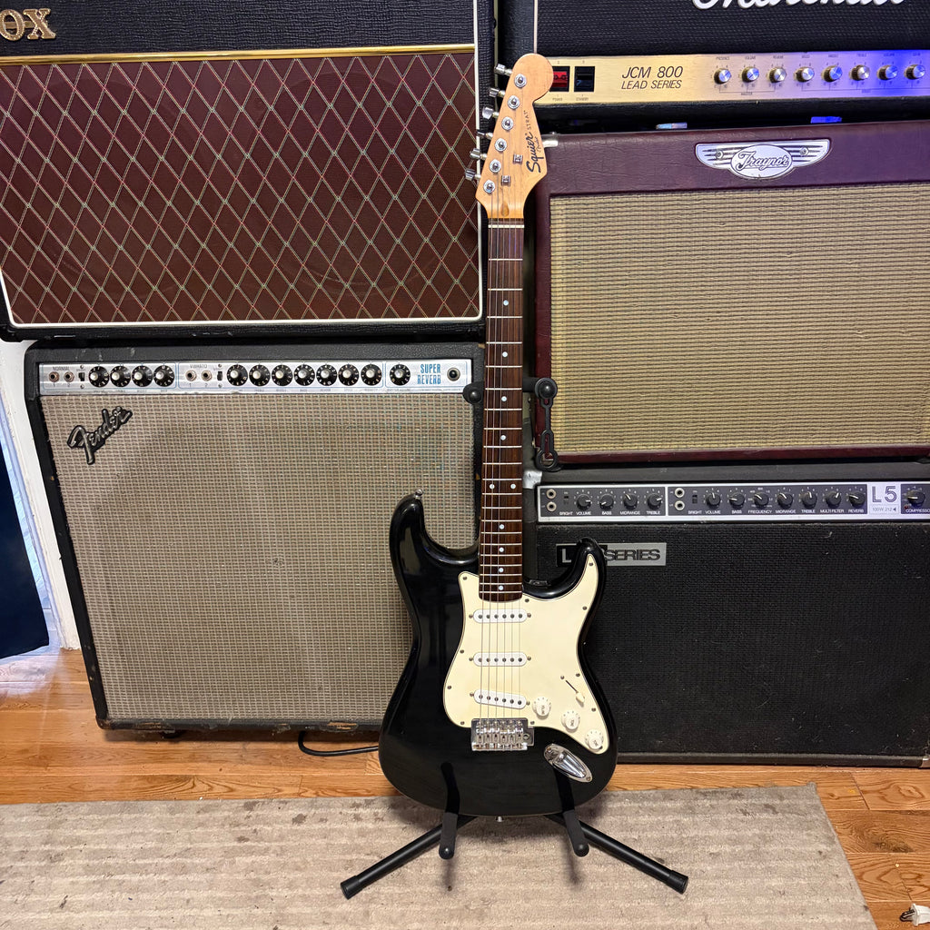 Used Squier Strat Electric Guitar, Black