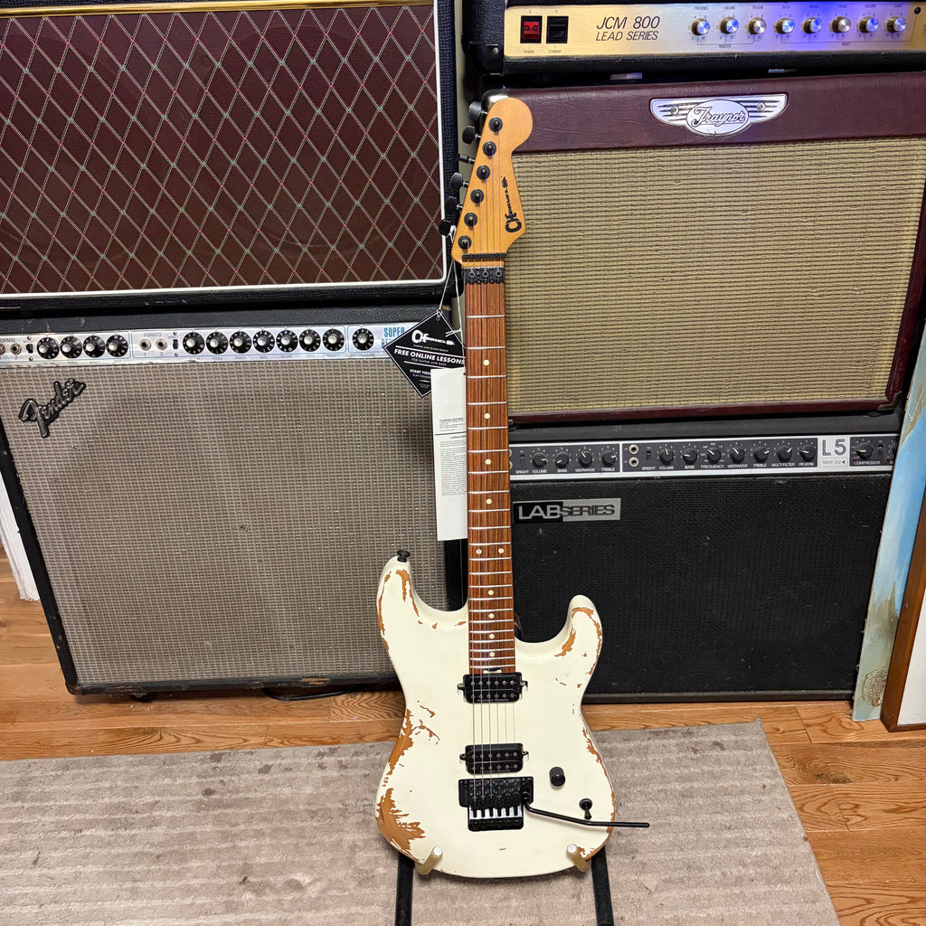 Charvel Pro-Mod Relic San Dimas Style 1 HH FR, Weathered White