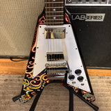 Used Epiphone Limited Edition Jimi Hendrix ''Love Drops'' Flying V with Hardshell Case - Ebony