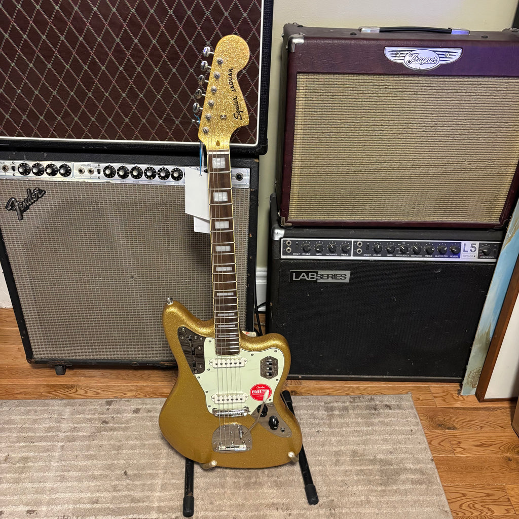 Squier Limited Edition Classic Vibe 70s Jaguar, Gold Sparkle B-Stock