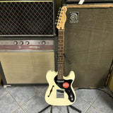 Squier Affinity Series Telecaster Thinline, Laurel Fingerboard, Black Pickguard, Olympic White