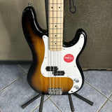 Squier Sonic Precision Bass, Maple Fingerboard, White Pickguard, 2-Color Sunburst