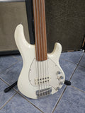 Used Ernie Ball Music Man StingRay 5 String Fretless White Bass
