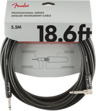 Fender Professional Series Instrument Cable, Straight/Angle, 18.6', Black