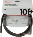 Fender Professional Series Instrument Cable, Straight-Angle, 10', Black