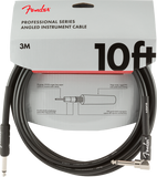 Fender Professional Series Instrument Cable, Straight-Angle, 10', Black